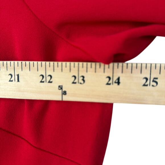 Calvin Klein Red Bow Neck Long Sleeve A Line Dress Size 20W Zip Back Holiday - Picture 8 of 9